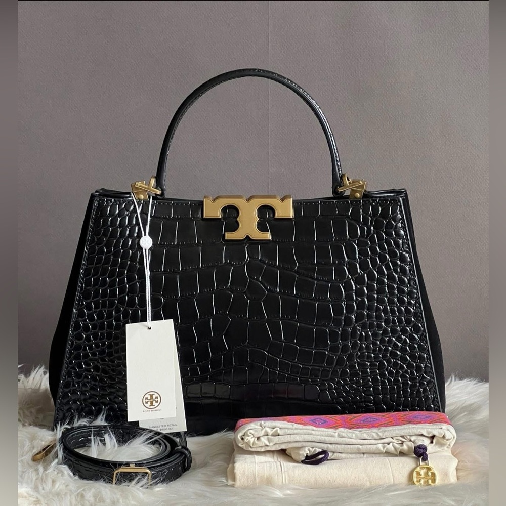 153271 - Tory Burch Eleanor Croc Embossed Satchel